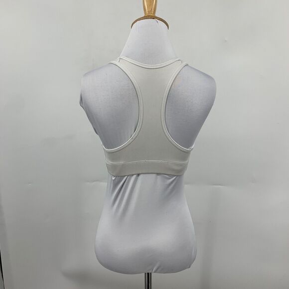 Nike Sports Bra Women XS Extra Small Snow Gray Dri Fit Unpadded Racerback Swoosh - Picture 6 of 12
